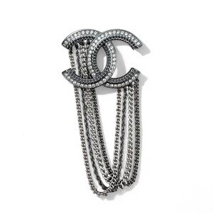 Chanel 2021 Strass CC Multi-Chain Brooch